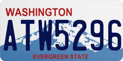 WA license plate ATW5296