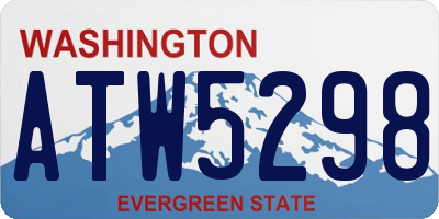 WA license plate ATW5298