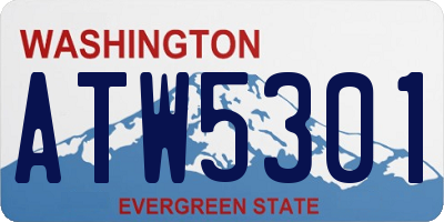 WA license plate ATW5301
