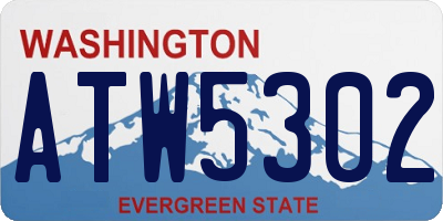 WA license plate ATW5302