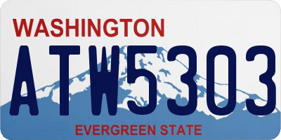 WA license plate ATW5303