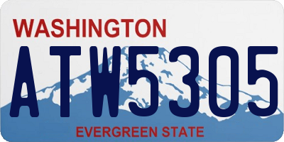 WA license plate ATW5305