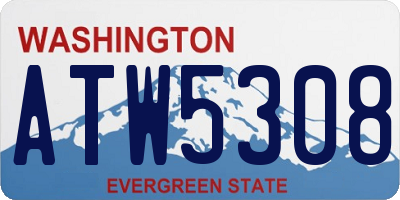 WA license plate ATW5308