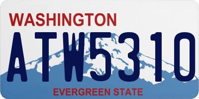 WA license plate ATW5310
