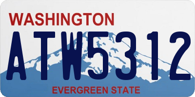 WA license plate ATW5312