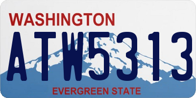 WA license plate ATW5313