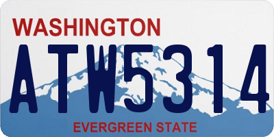 WA license plate ATW5314