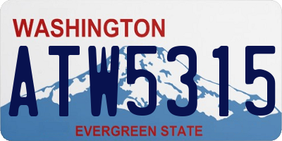 WA license plate ATW5315
