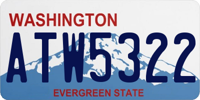 WA license plate ATW5322