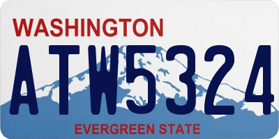 WA license plate ATW5324