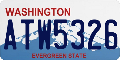 WA license plate ATW5326