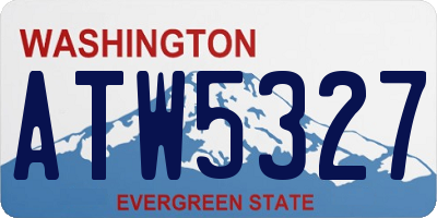 WA license plate ATW5327