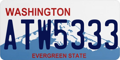 WA license plate ATW5333
