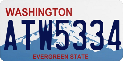 WA license plate ATW5334