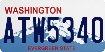 WA license plate ATW5340