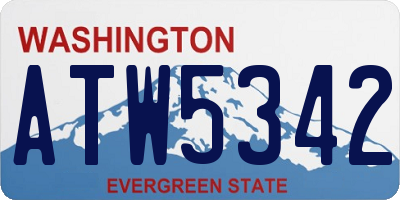 WA license plate ATW5342