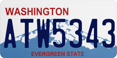 WA license plate ATW5343