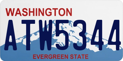 WA license plate ATW5344