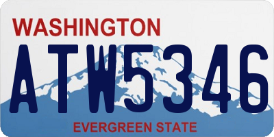 WA license plate ATW5346