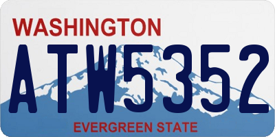 WA license plate ATW5352