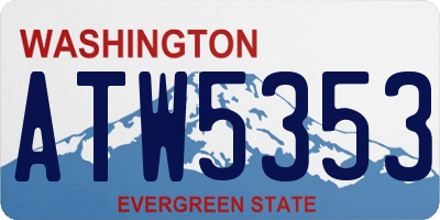 WA license plate ATW5353