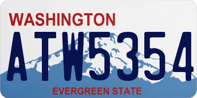 WA license plate ATW5354