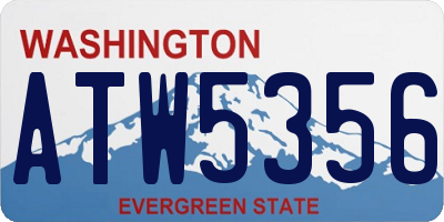 WA license plate ATW5356