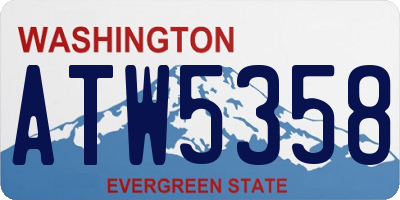 WA license plate ATW5358