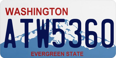 WA license plate ATW5360