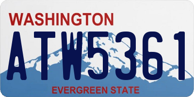 WA license plate ATW5361
