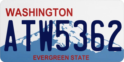 WA license plate ATW5362