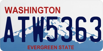 WA license plate ATW5363