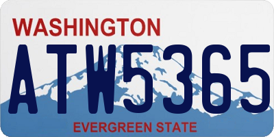 WA license plate ATW5365