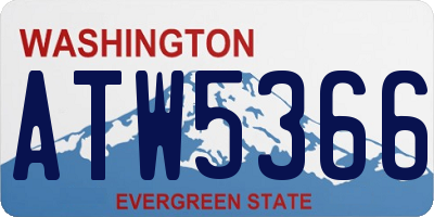WA license plate ATW5366