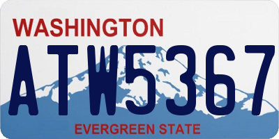 WA license plate ATW5367