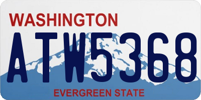 WA license plate ATW5368