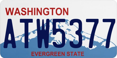 WA license plate ATW5377