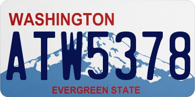 WA license plate ATW5378
