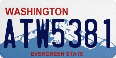 WA license plate ATW5381