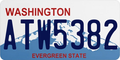 WA license plate ATW5382