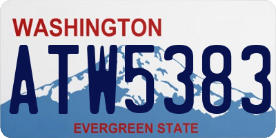 WA license plate ATW5383