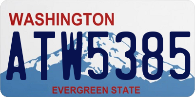 WA license plate ATW5385