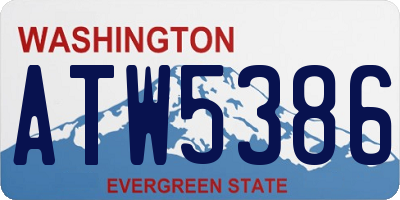 WA license plate ATW5386