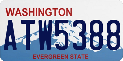 WA license plate ATW5388