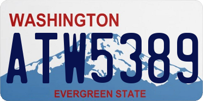WA license plate ATW5389