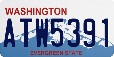 WA license plate ATW5391