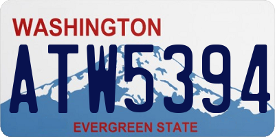 WA license plate ATW5394