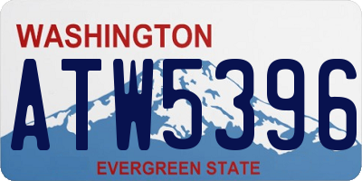 WA license plate ATW5396