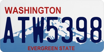 WA license plate ATW5398