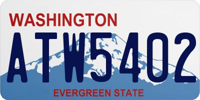 WA license plate ATW5402